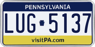 PA license plate LUG5137