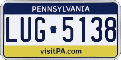 PA license plate LUG5138