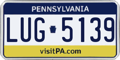PA license plate LUG5139