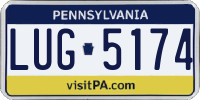 PA license plate LUG5174