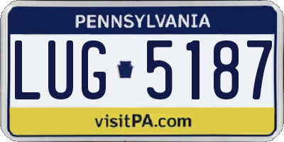 PA license plate LUG5187