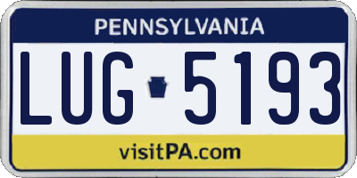 PA license plate LUG5193