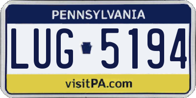 PA license plate LUG5194
