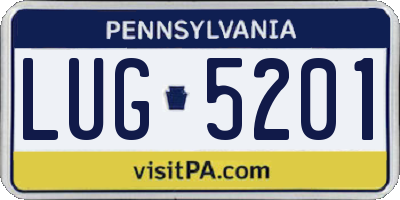 PA license plate LUG5201
