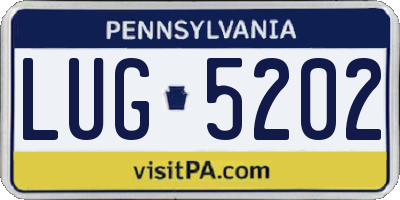 PA license plate LUG5202