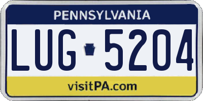 PA license plate LUG5204