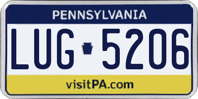 PA license plate LUG5206