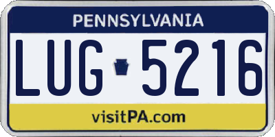 PA license plate LUG5216
