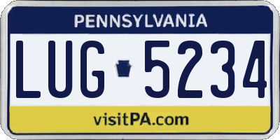 PA license plate LUG5234
