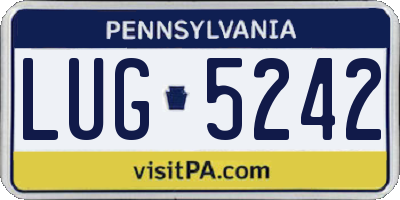 PA license plate LUG5242
