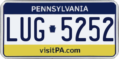 PA license plate LUG5252