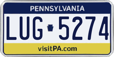 PA license plate LUG5274
