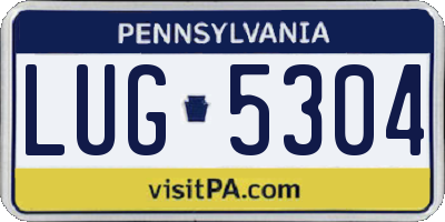 PA license plate LUG5304