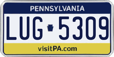 PA license plate LUG5309
