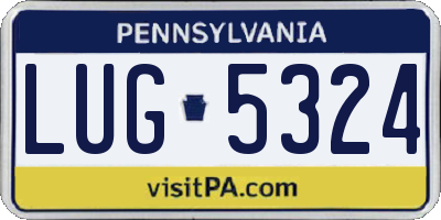 PA license plate LUG5324