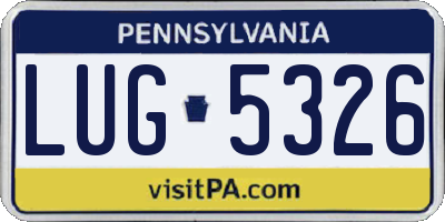 PA license plate LUG5326