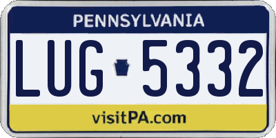 PA license plate LUG5332