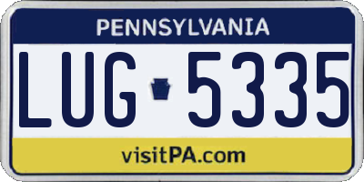 PA license plate LUG5335