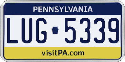 PA license plate LUG5339