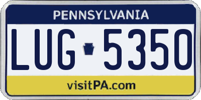PA license plate LUG5350
