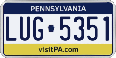 PA license plate LUG5351