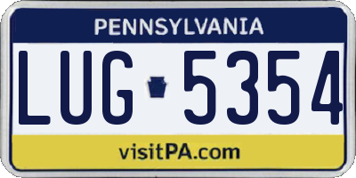 PA license plate LUG5354