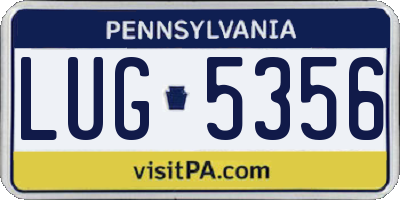 PA license plate LUG5356
