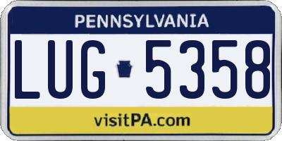 PA license plate LUG5358
