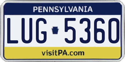 PA license plate LUG5360