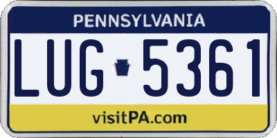 PA license plate LUG5361