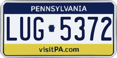 PA license plate LUG5372