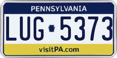 PA license plate LUG5373