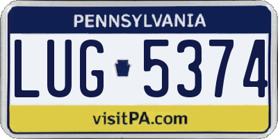 PA license plate LUG5374