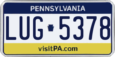 PA license plate LUG5378