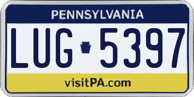 PA license plate LUG5397