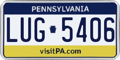 PA license plate LUG5406