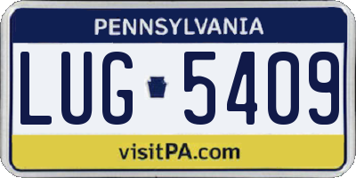 PA license plate LUG5409