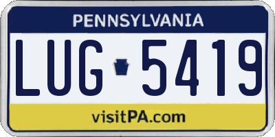 PA license plate LUG5419