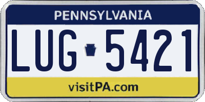 PA license plate LUG5421