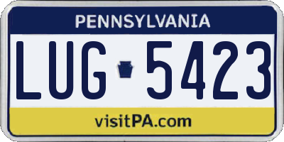 PA license plate LUG5423