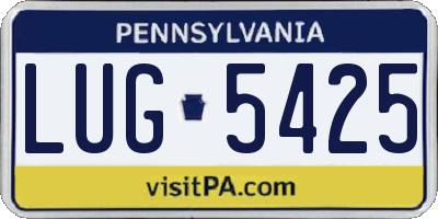 PA license plate LUG5425