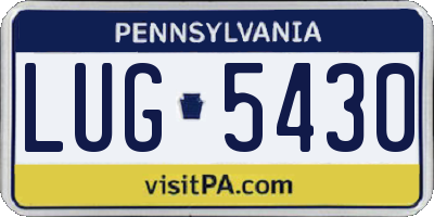 PA license plate LUG5430