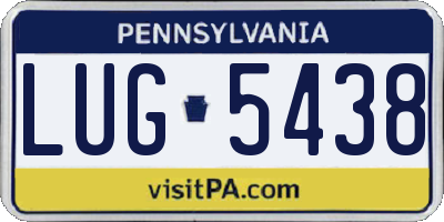 PA license plate LUG5438