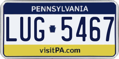 PA license plate LUG5467
