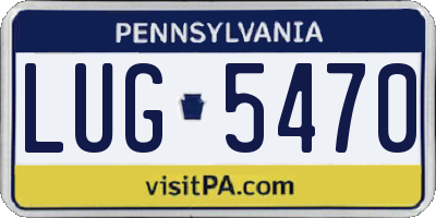 PA license plate LUG5470