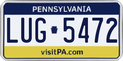 PA license plate LUG5472