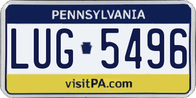 PA license plate LUG5496