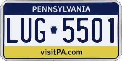 PA license plate LUG5501