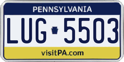 PA license plate LUG5503