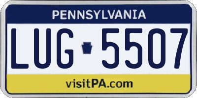 PA license plate LUG5507